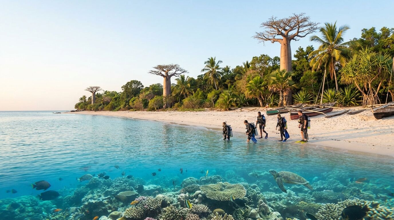 Découvrez Ifaty à Madagascar, un véritable paradis pour les plongeurs et les amoureux de la nature, avec ses récifs coralliens préservés, sa biodiversité unique et ses paysages exceptionnels.