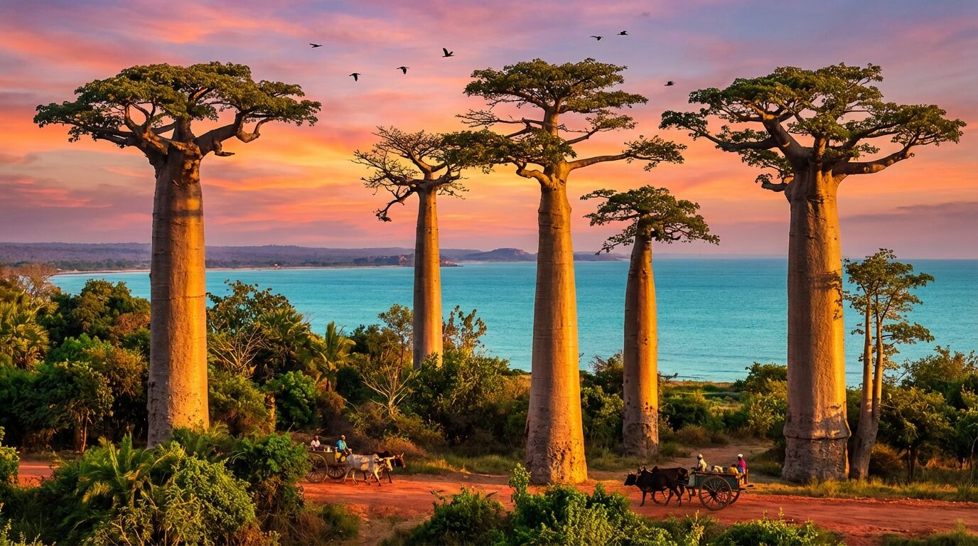 Découvrez Morondava, la porte d'entrée idéale pour explorer les trésors naturels uniques de Madagascar, entre baobabs majestueux et paysages époustouflants.